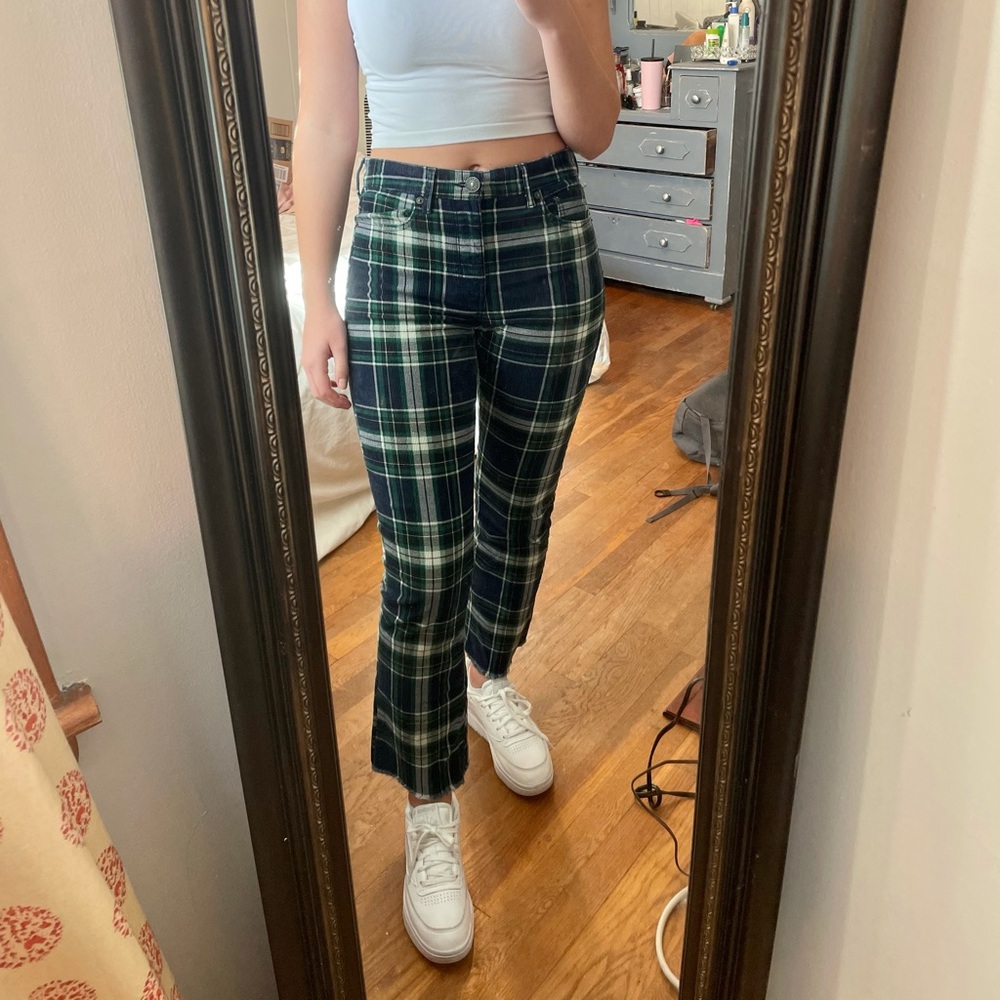 High Waisted Plaid Pants